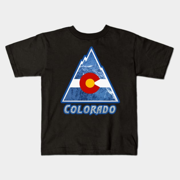 Colorado Rocky Mtn Kids T-Shirt by Random77